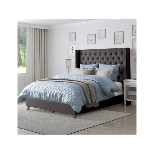 Kate Dark Grey Fabric Frame Queen